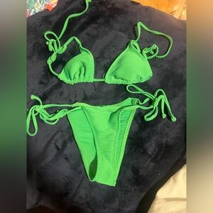 green shein bikini